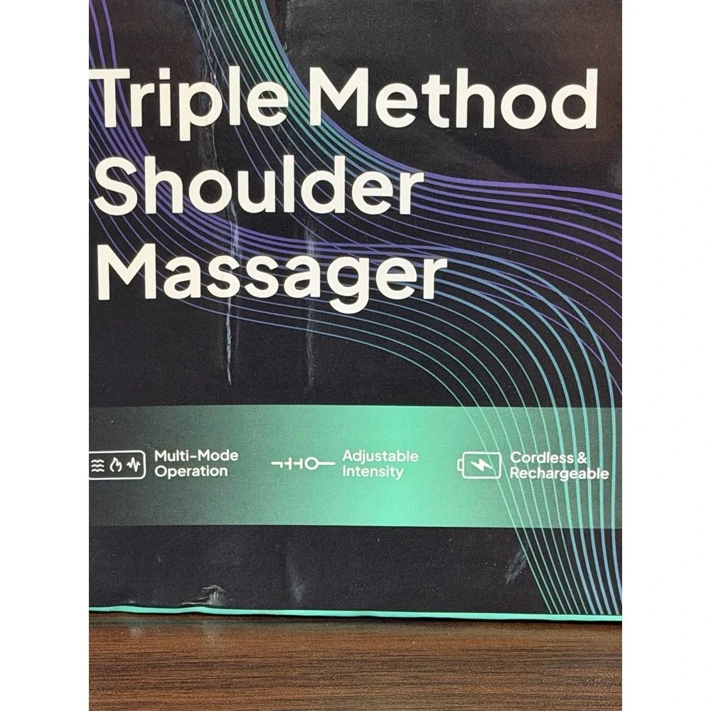 Rejuvacare Shoulder Massager Gray Triple Method Cordless Rechargeable Adjustable